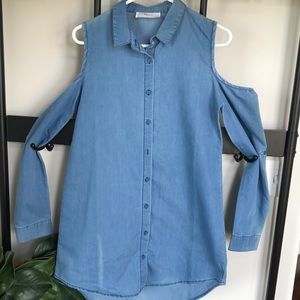 Long sleeved denim dress